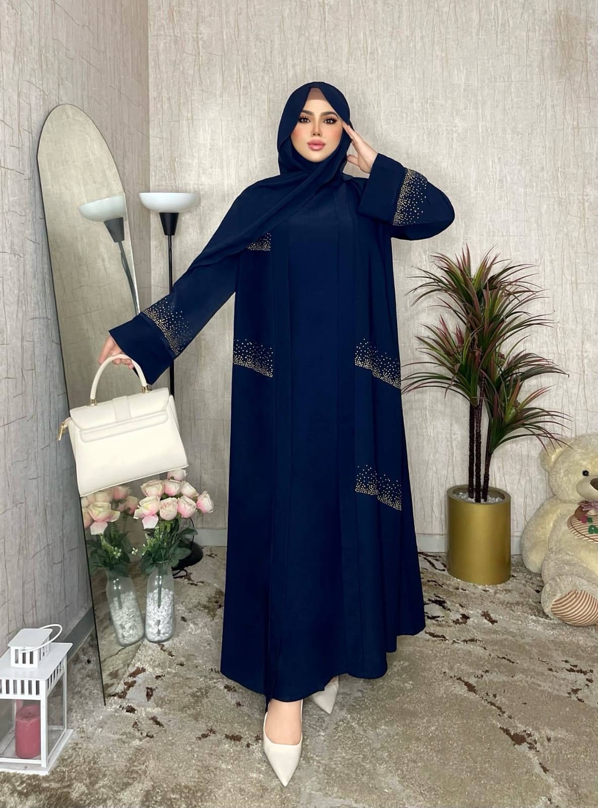 عباية مرصعة مع شال