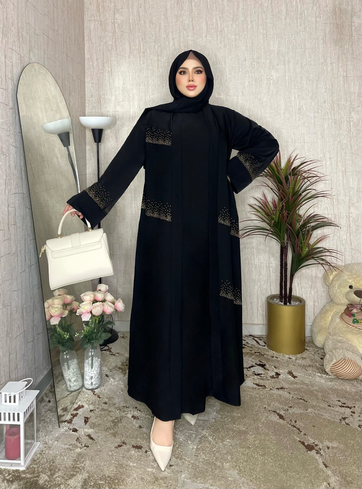 عباية مرصعة مع شال